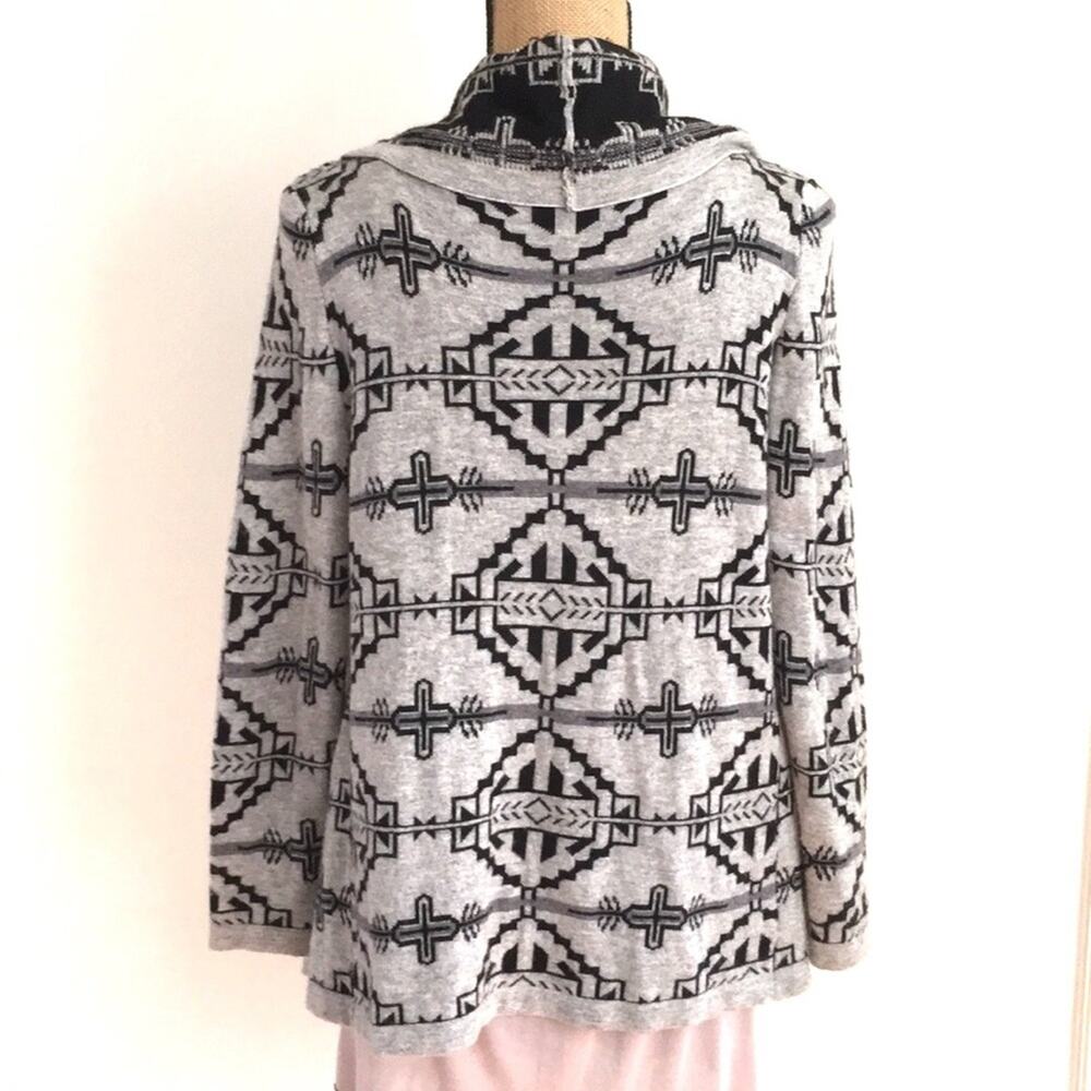 western boho open cardigan waterfall front gray SIZE S/M